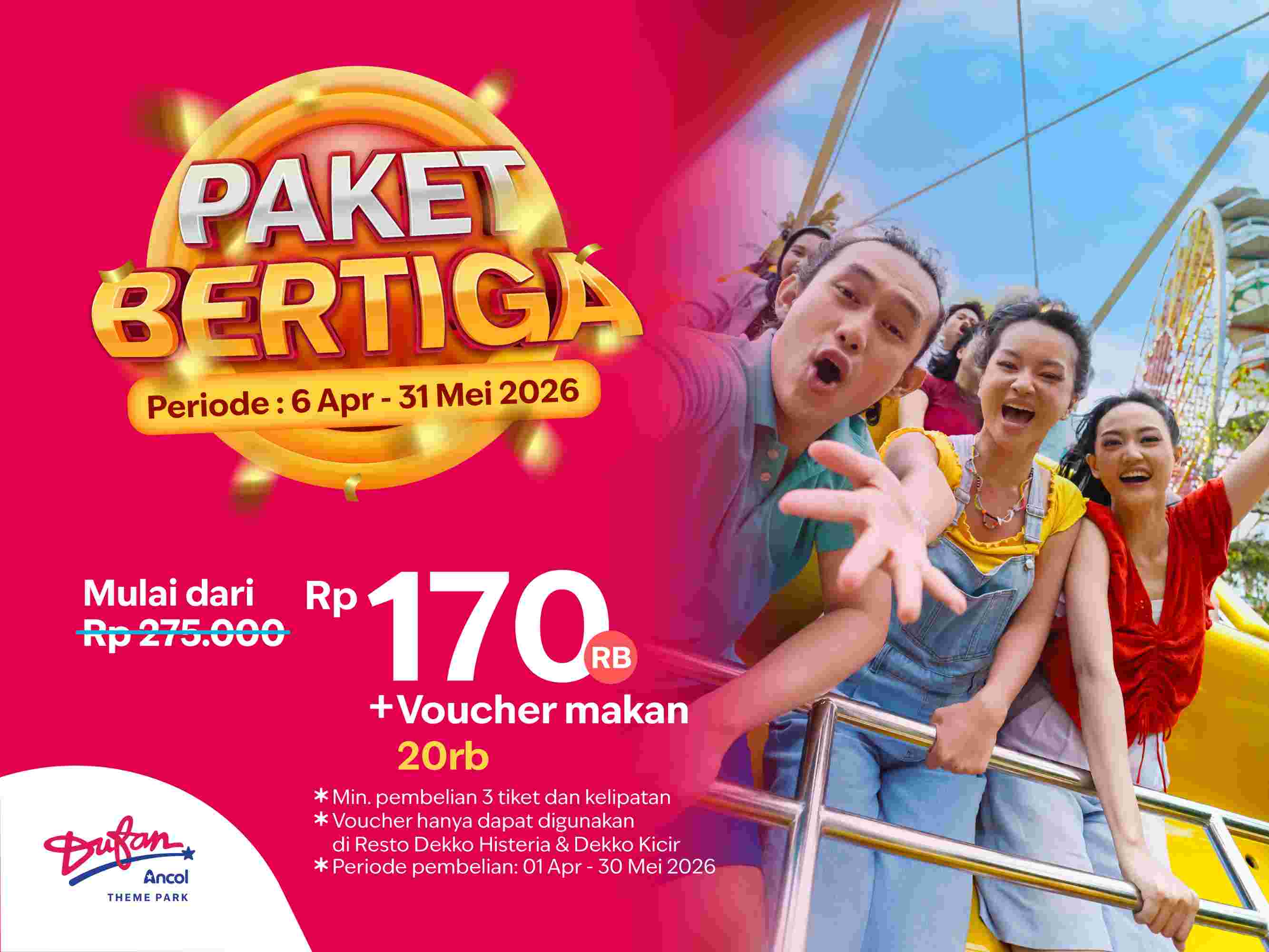 Promo Paket Bertiga Dufan, Main Bareng Bestie Jadi Lebih Hemat